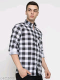 FREKMAN Stylish Cotton  Blend Check Men's Shirt