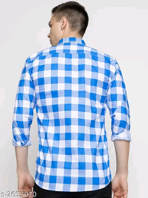 FREKMAN Stylish Cotton  Blend Check Men's Shirt