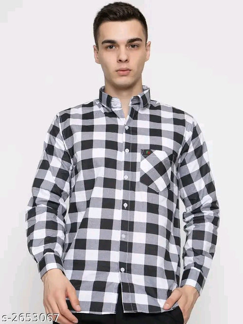 FREKMAN Stylish Cotton  Blend Check Men's Shirt